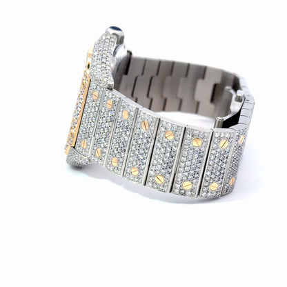 Mens Cartier Santos De Cartier 18K Gold/Steel Diamond Automatic Watch