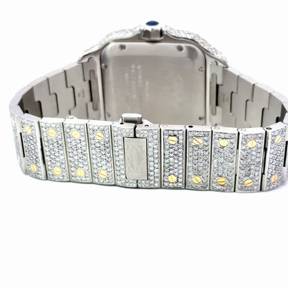 Mens Cartier Santos De Cartier 18K Gold/Steel Diamond Automatic Watch