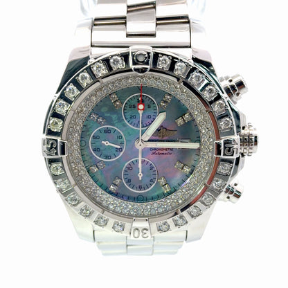Mens Breitling Super Avenger Chronograph Diamond Automatic Watch