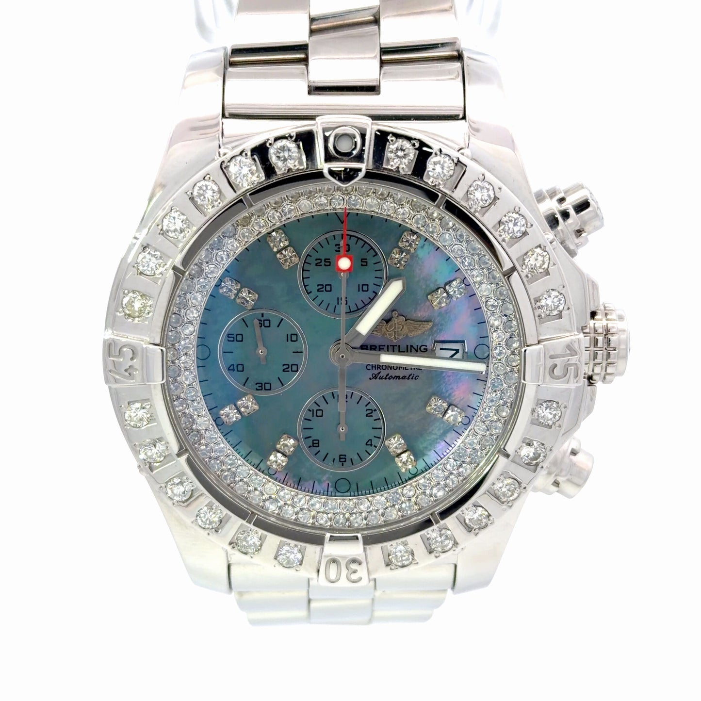 Mens Breitling Super Avenger Chronograph Diamond Automatic Watch