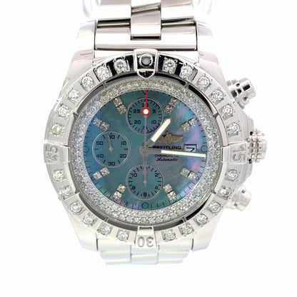 Mens Breitling Super Avenger Chronograph Diamond Automatic Watch