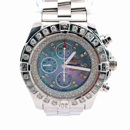Mens Breitling Super Avenger Chronograph Diamond Automatic Watch