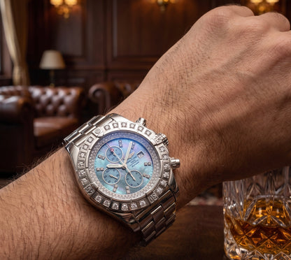 Mens Breitling Super Avenger Chronograph Diamond Automatic Watch