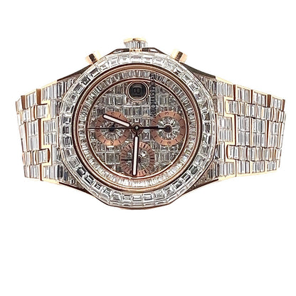 Mens Audemars Piguet Royal Oak Offshore 18K Gold Auto Chandelier Diamond Watch