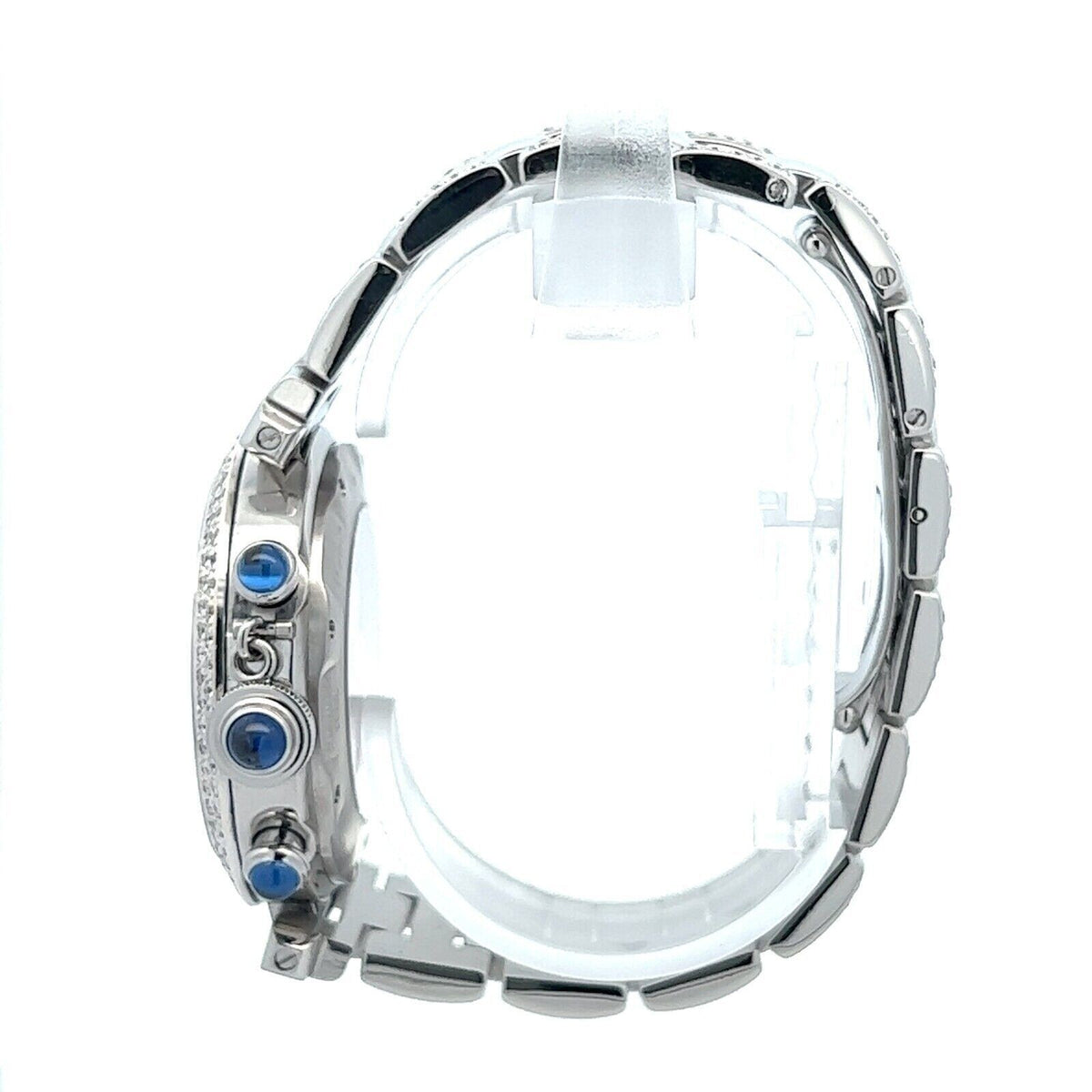 Cartier Pasha Men’s Chronograph Auto – Steel, Diamond Bezel, Exhibition Back