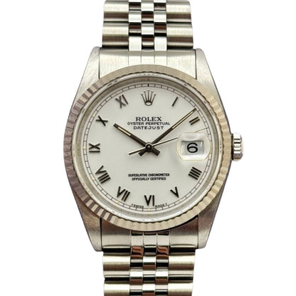 Rolex Datejust 36Mm 16234 Steel And White Gold