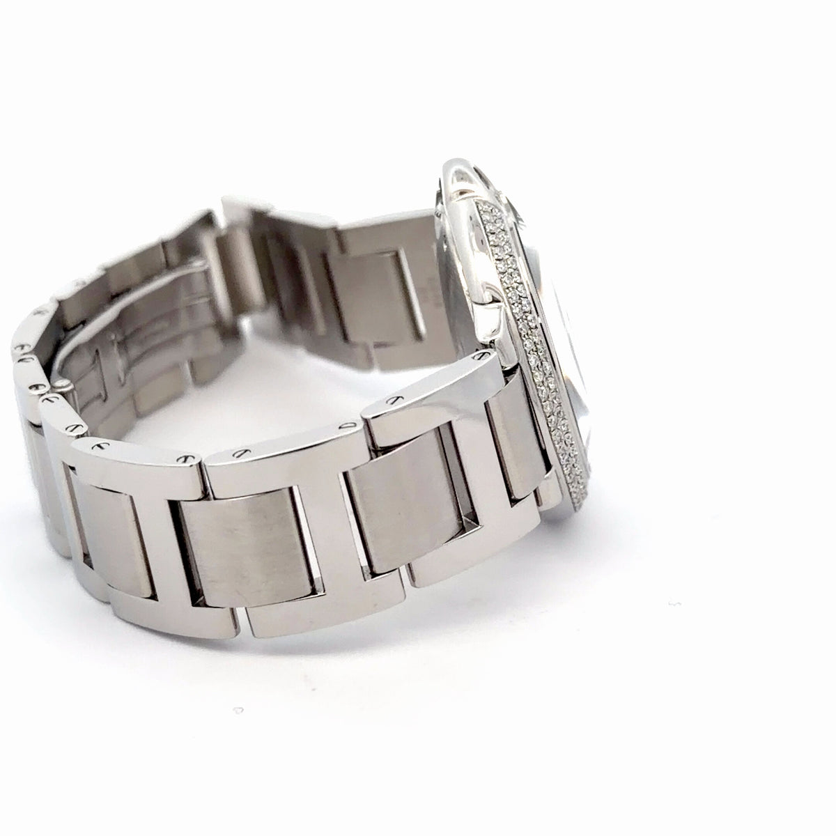 Womens Cartier Ballon Bleu Steel Diamond Panther Watch