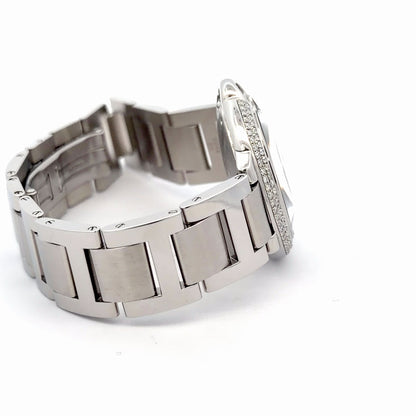 Womens Cartier Ballon Bleu Steel Diamond Panther Watch