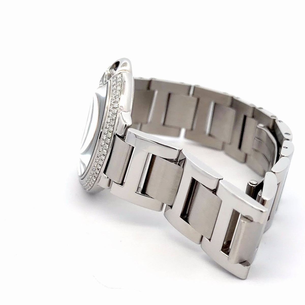 Womens Cartier Ballon Bleu Steel Diamond Panther Watch