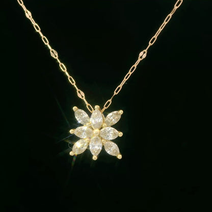 18K Rose Gold Diamond Pendant Necklace 0.46 ct Diamond