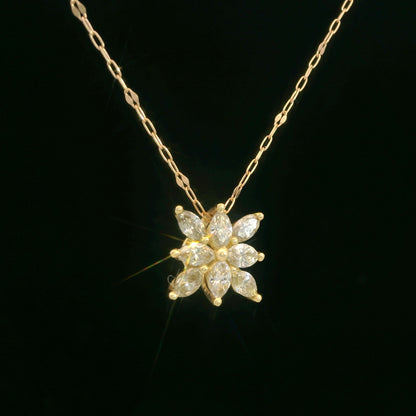 18K Rose Gold Diamond Pendant Necklace 0.46 ct Diamond