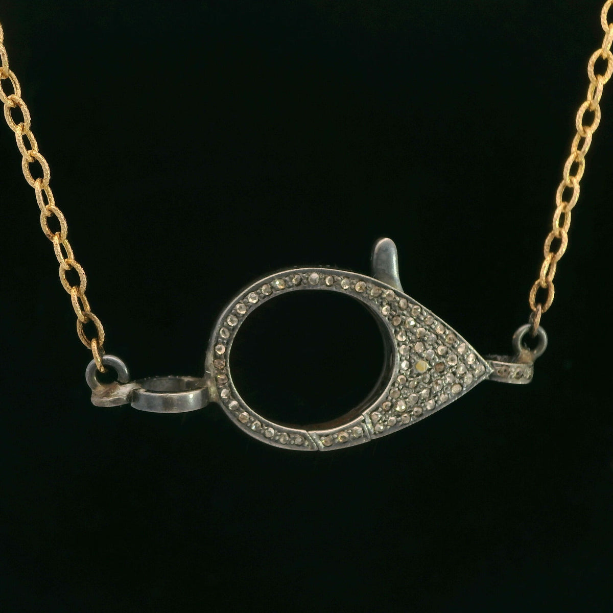 Two-Tone Diamond Pendant Necklace 14K Yellow Gold 0.52 CT Diamond