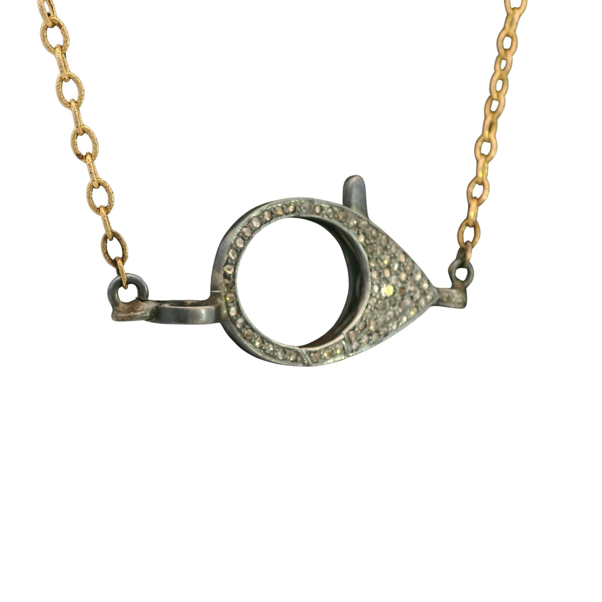 Two-Tone Diamond Pendant Necklace 14K Yellow Gold 0.52 CT Diamond