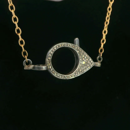 Two-Tone Diamond Pendant Necklace 14K Yellow Gold 0.52 CT Diamond