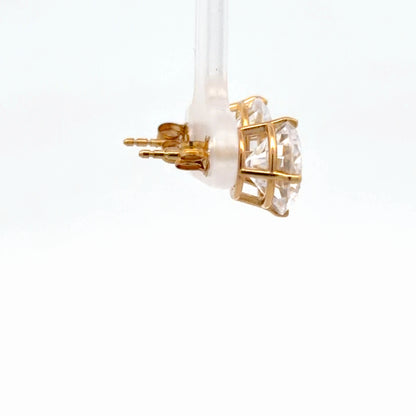 14K Yellow Gold 6.50ctw Round Brilliant Cut Diamond Simulant Stud Earrings
