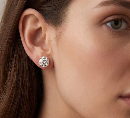 14K Yellow Gold 6.50ctw Round Brilliant Cut Diamond Simulant Stud Earrings