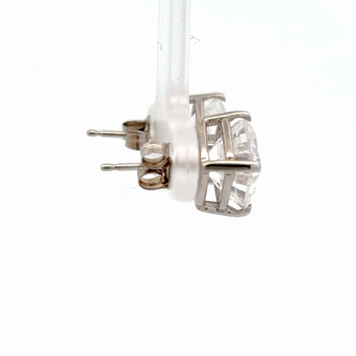 14K White Gold 6.00 CTW Asscher Cut Diamond Simulant Classic Stud Earrings