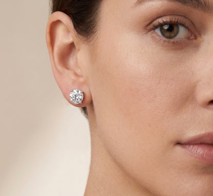 14K White Gold 5ctw Round Brilliant Cut Simulated Diamond Stud Earrings