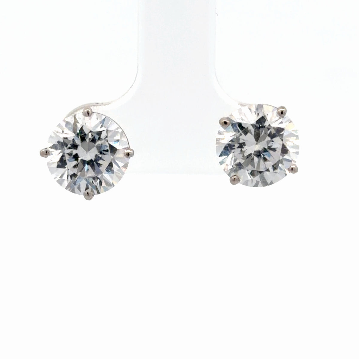 14K White Gold 5ctw Round Brilliant Cut Simulated Diamond Stud Earrings