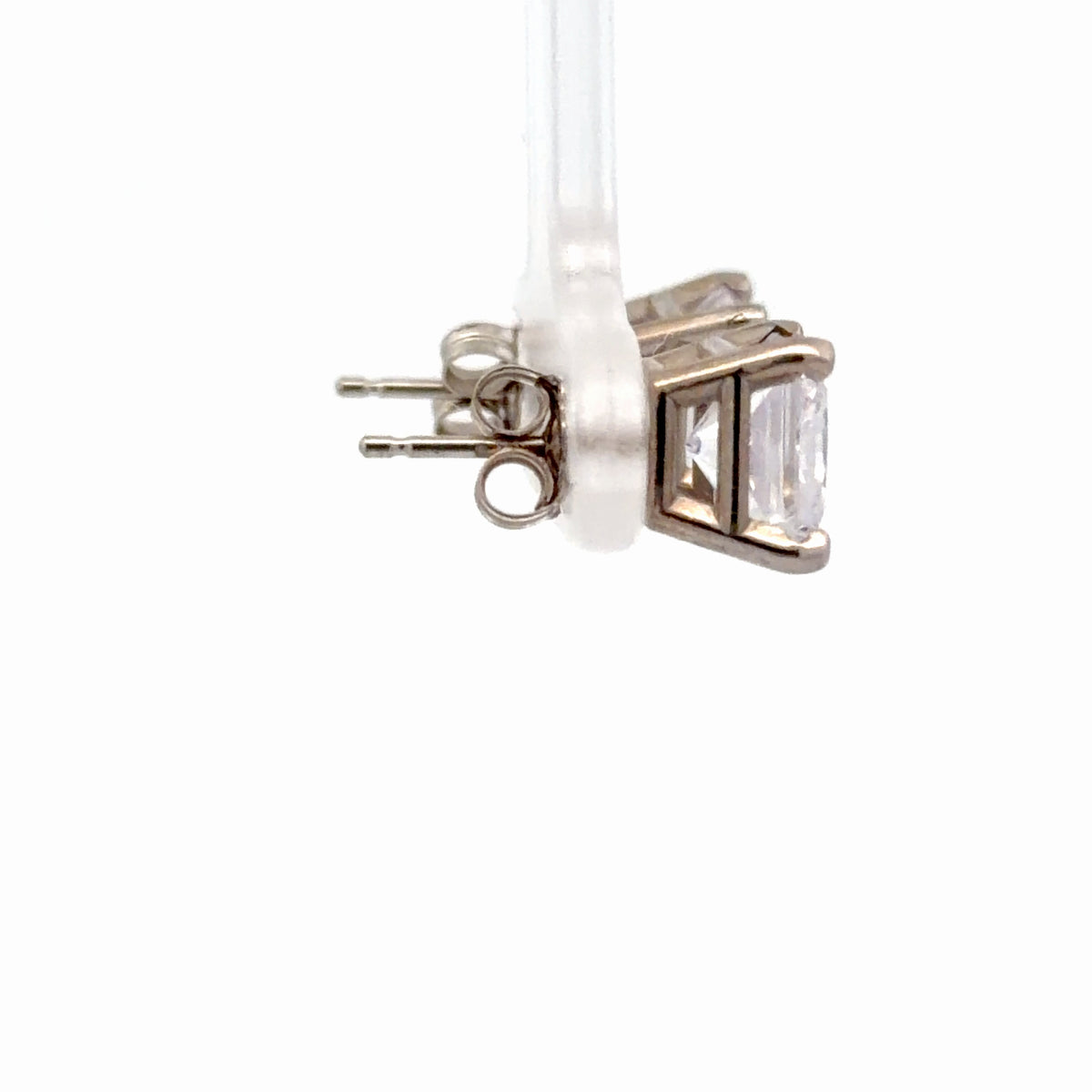 10K White Gold 3.50 CTW Square Brilliant Cut Diamond Simulant Stud Earrings