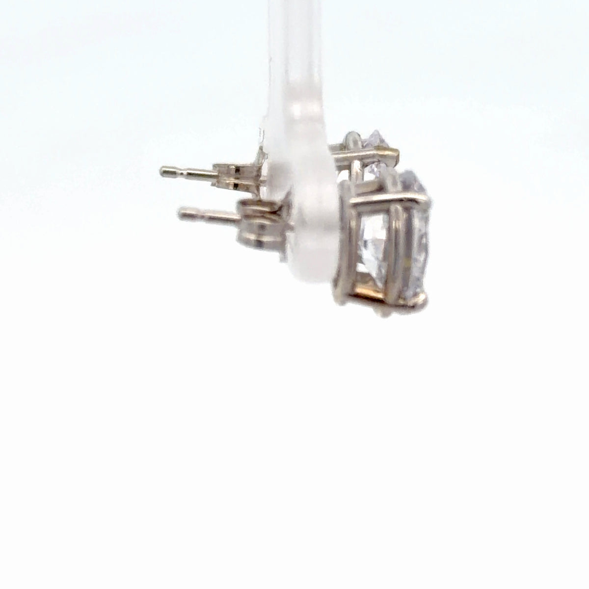 10K White Gold 3.50ctw Oval Cut Stud Earrings, Classic Simulated Diamonds
