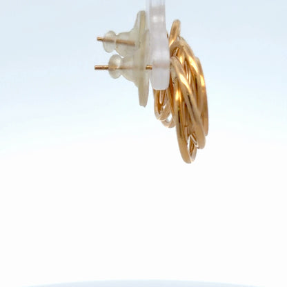 14K Yellow Gold Liberty Coin Stud Earrings Miniature Dainty Everyday Pair