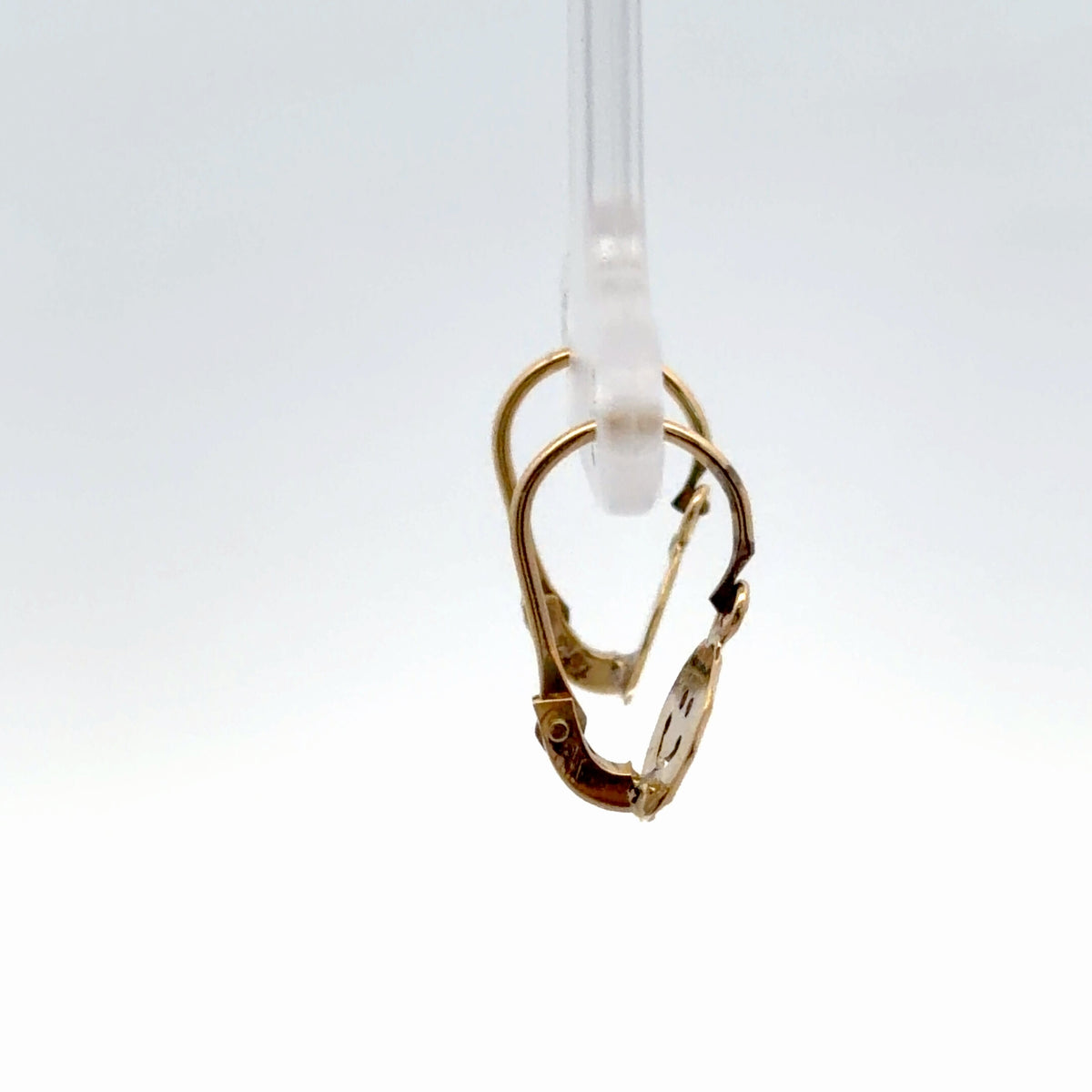 18K Yellow Gold Smiley Face Drop Earrings, Whimsical Polished Dangle Charms