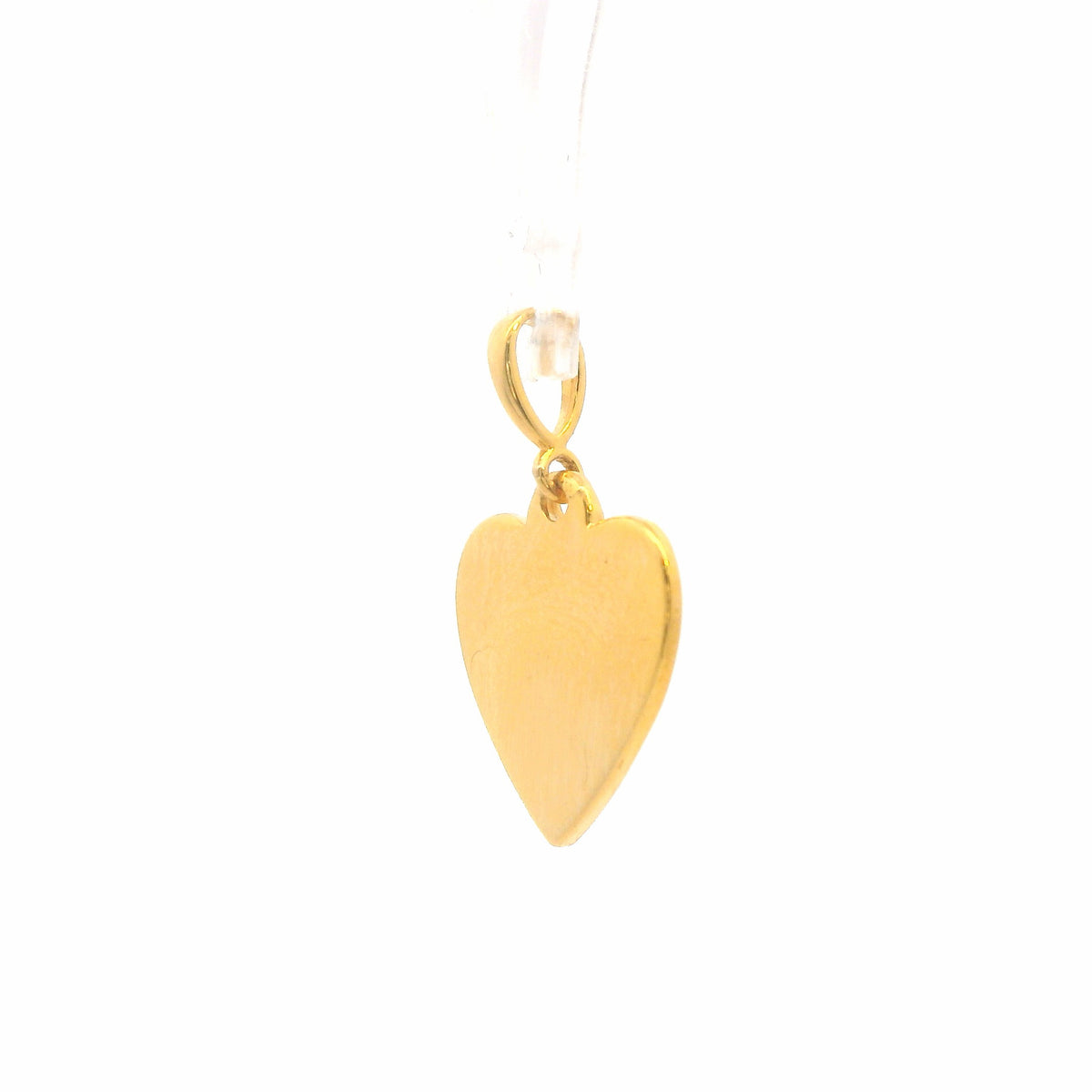 14K Yellow Gold Heart Pendant / Charm Small Dainty Polished Heart with Bail