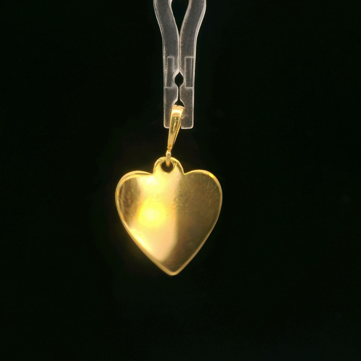 14K Yellow Gold Heart Pendant / Charm Small Dainty Polished Heart with Bail