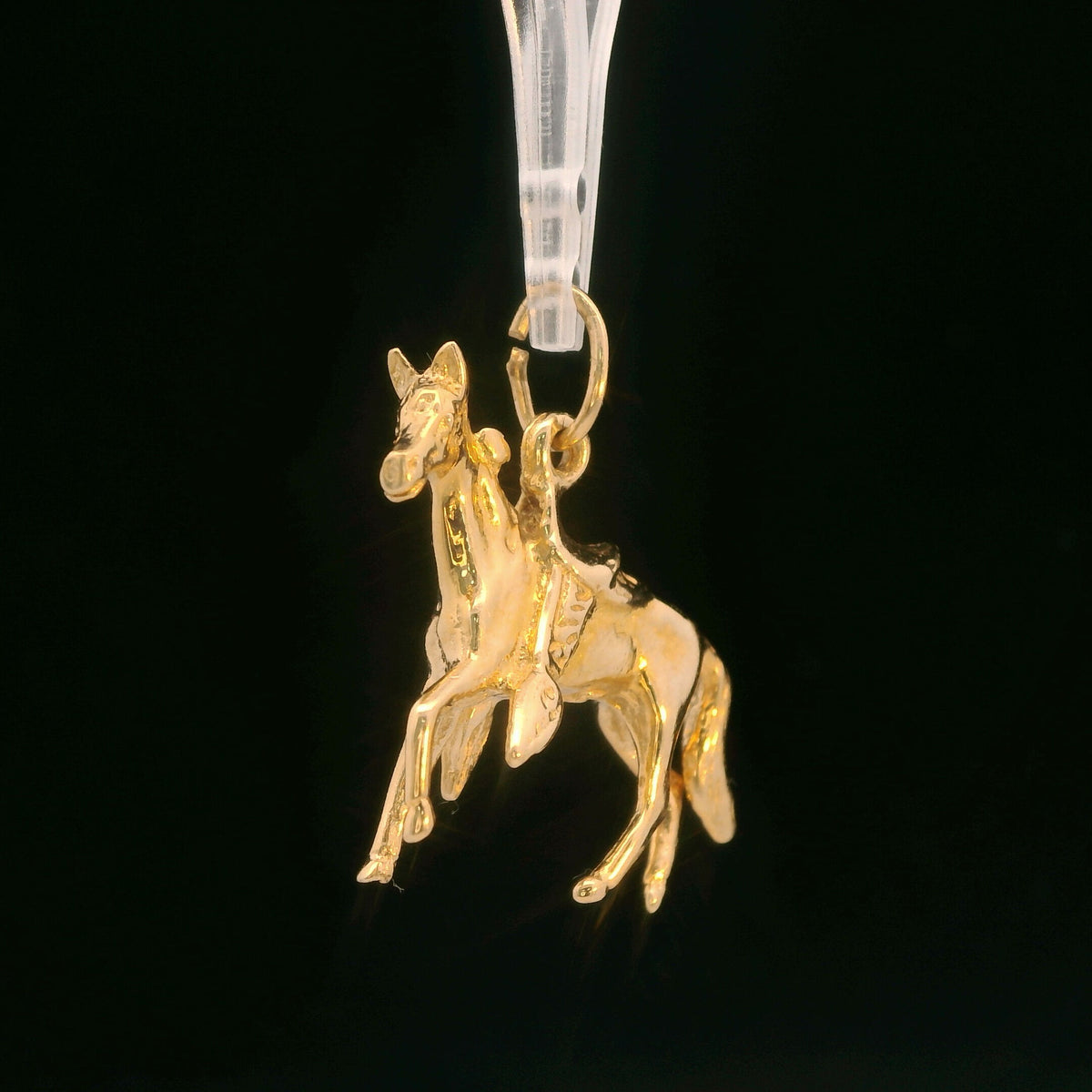 14K Yellow Gold Horse Charm / Pendant Equestrian Animal Jewelry