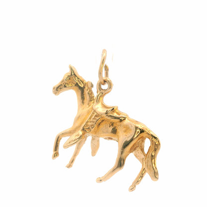 14K Yellow Gold Horse Charm / Pendant Equestrian Animal Jewelry