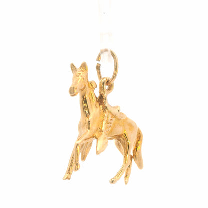 14K Yellow Gold Horse Charm / Pendant Equestrian Animal Jewelry