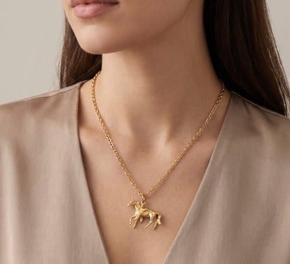 14K Yellow Gold Horse Charm / Pendant Equestrian Animal Jewelry