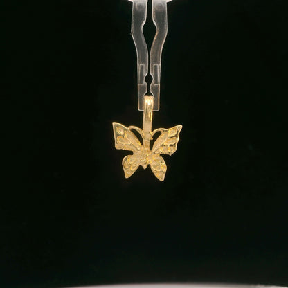 14K Yellow Gold Butterfly Charm / Pendant, Dainty Polished Everyday Design