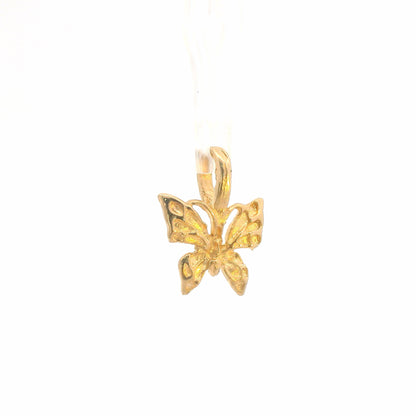 14K Yellow Gold Butterfly Charm / Pendant, Dainty Polished Everyday Design