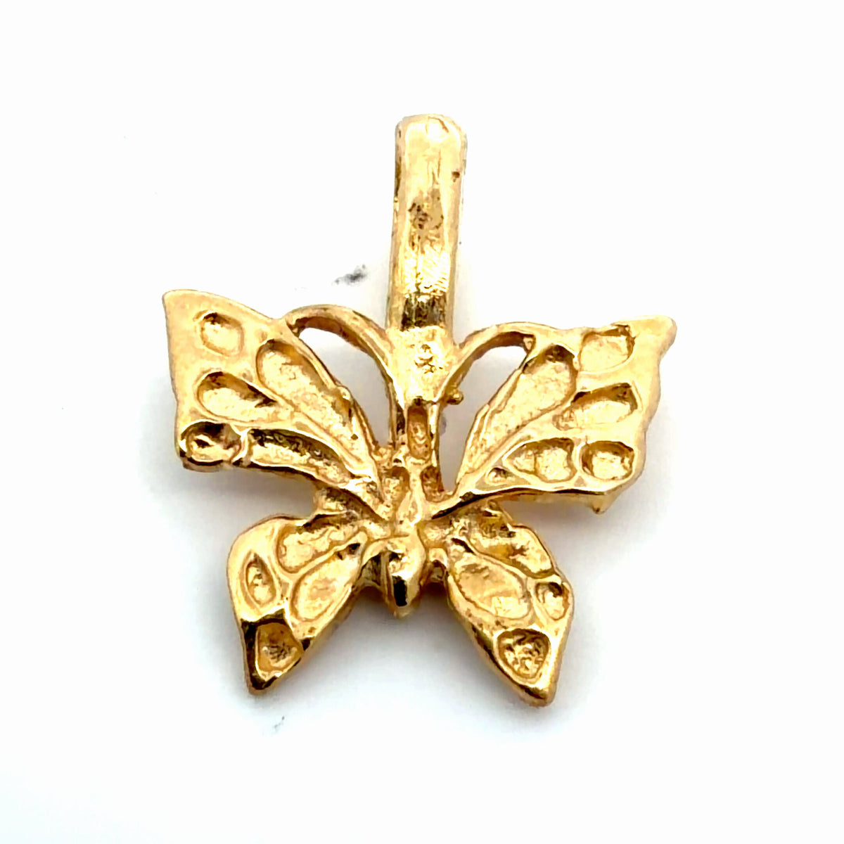 14K Yellow Gold Butterfly Charm / Pendant, Dainty Polished Everyday Design