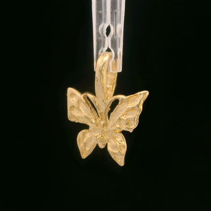 14K Yellow Gold Butterfly Charm / Pendant, Dainty Polished Everyday Design