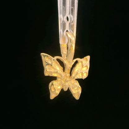 14K Yellow Gold Butterfly Charm / Pendant, Dainty Polished Everyday Design