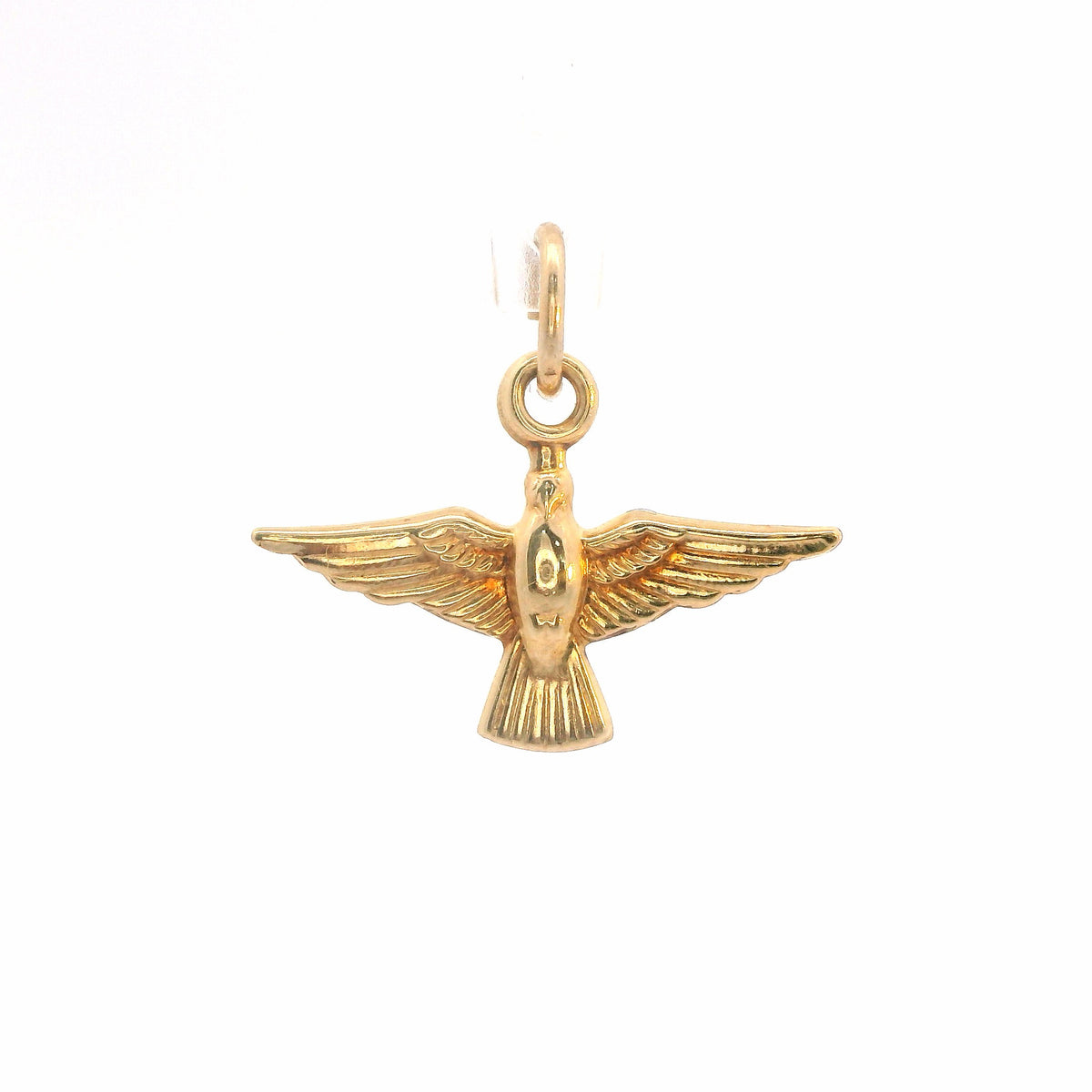 14K Yellow Gold Bird Charm / Pendant, Dainty Polished Figural Mini Design