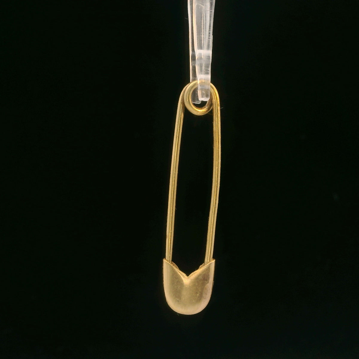 14K Yellow Gold Safety Pin Pendant, Dainty Minimalist Charm, Unique Piece