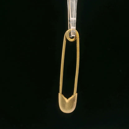 14K Yellow Gold Safety Pin Pendant, Dainty Minimalist Charm, Unique Piece