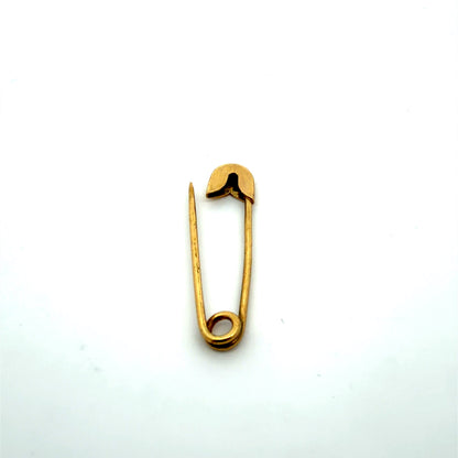 14K Yellow Gold Safety Pin Pendant, Dainty Minimalist Charm, Unique Piece