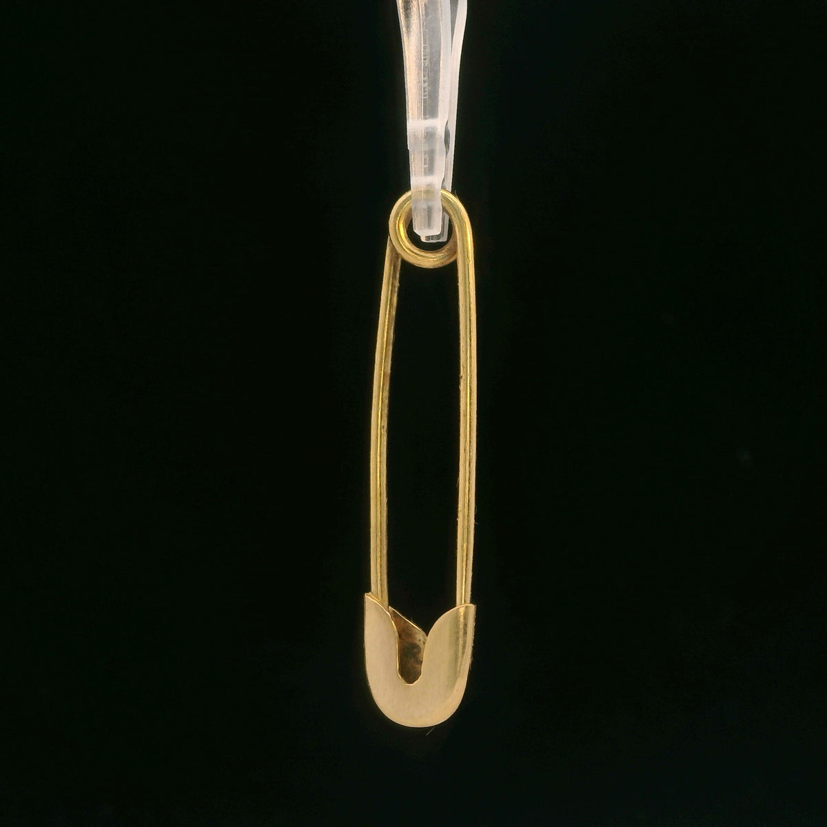14K Yellow Gold Safety Pin Pendant, Dainty Minimalist Charm, Unique Piece