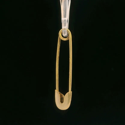14K Yellow Gold Safety Pin Pendant, Dainty Minimalist Charm, Unique Piece