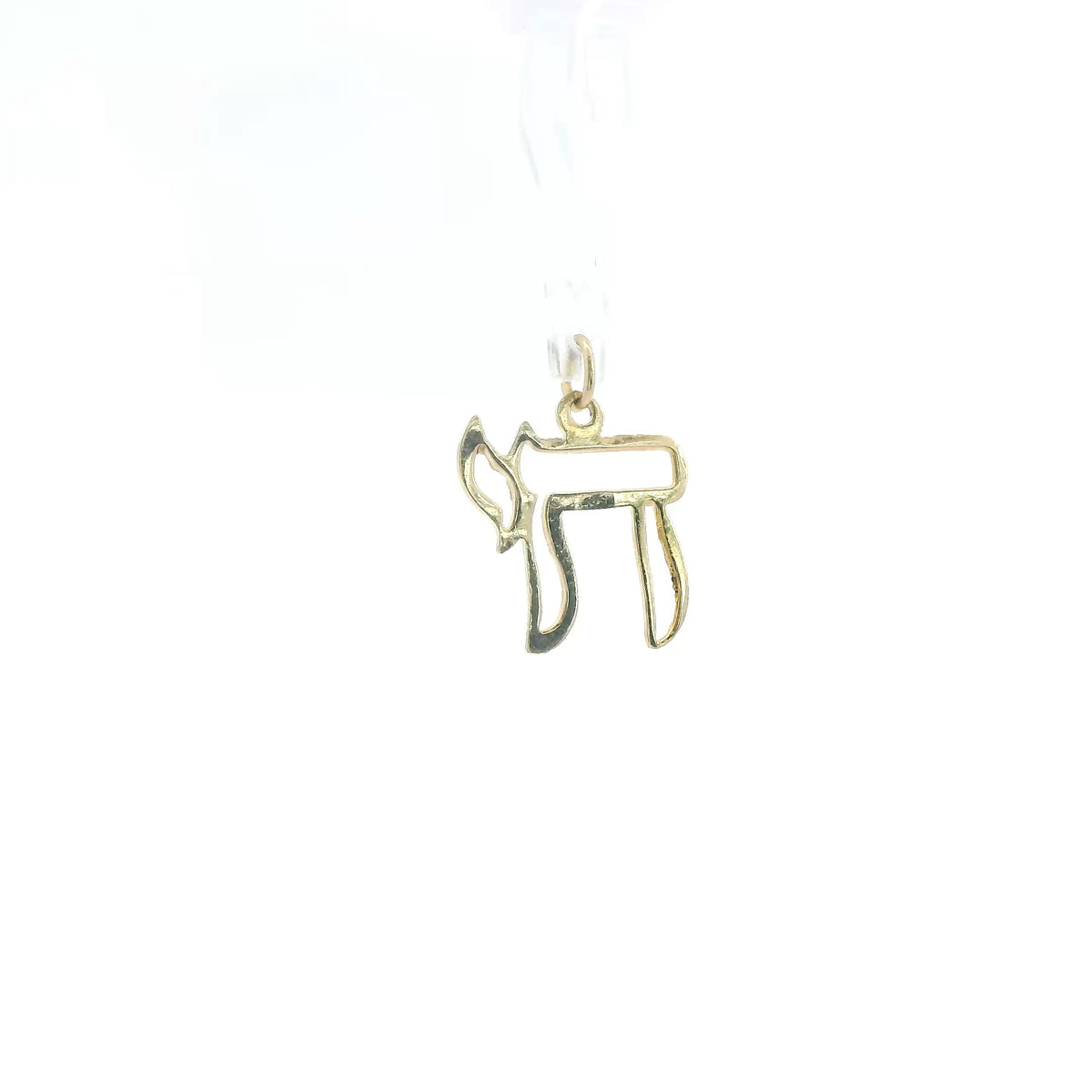 14K Yellow Gold Chai Pendant / Charm Hebrew Symbol Dainty Polished Finish