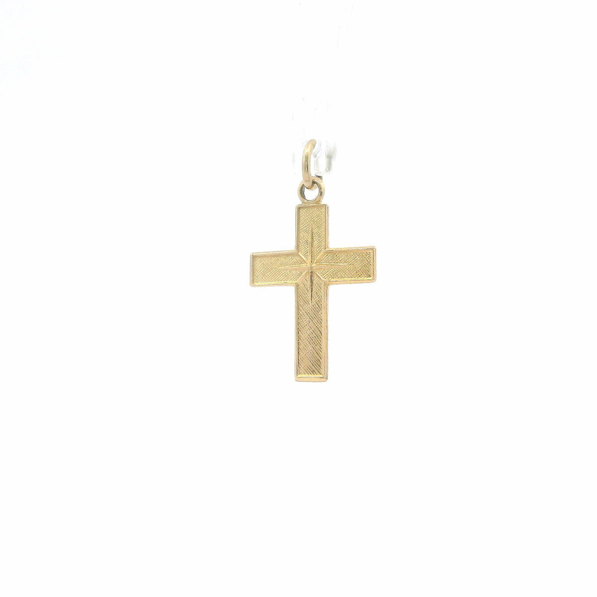 14K Yellow Gold Cross Pendant / Charm - Dainty Polished Classic Minimalist