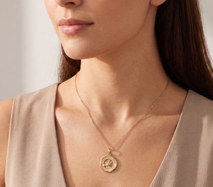 14K Yellow Gold Vintage Confirmation Charm Pendant, Classic Religious Design
