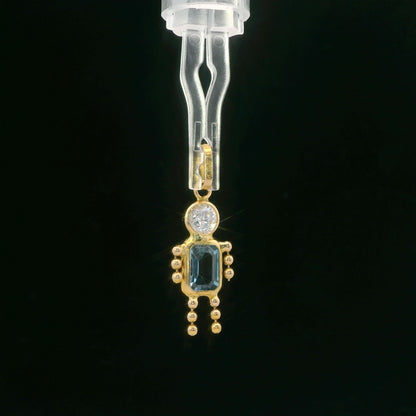 14K Yellow Gold Synthetic Spinel & Cubic Zirconia Little Boy Figural Pendant 0.80 CTW