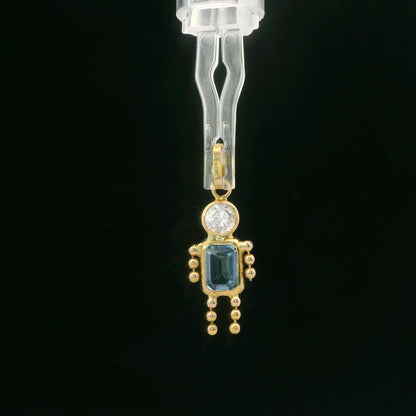 14K Yellow Gold Synthetic Spinel & Cubic Zirconia Little Boy Figural Pendant 0.80 CTW