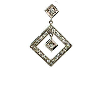 14K White Gold 1.02 CTW Diamond Drop Earrings with 10K White Gold Backs